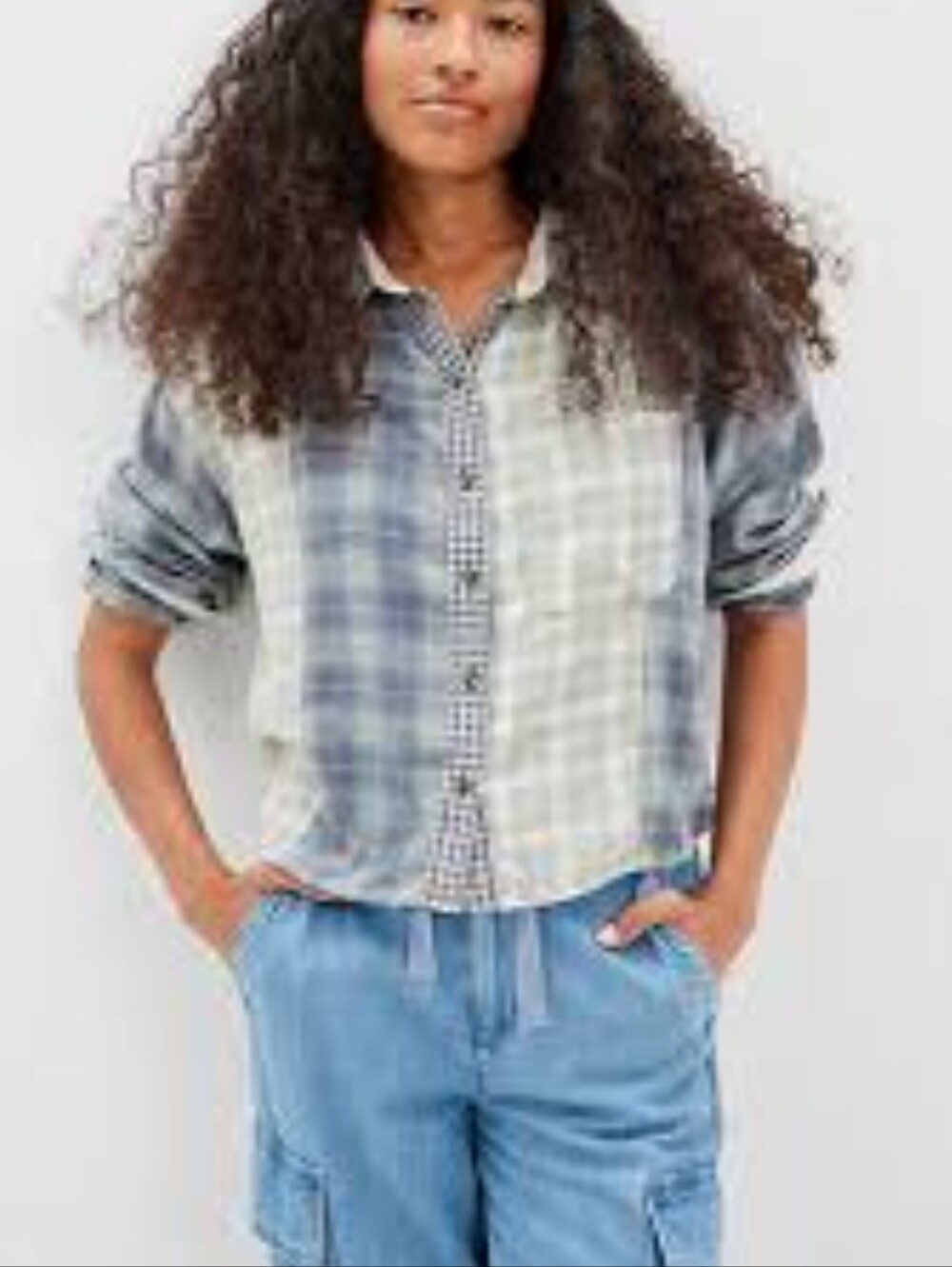 American Ragle Crop Plaid Flannel